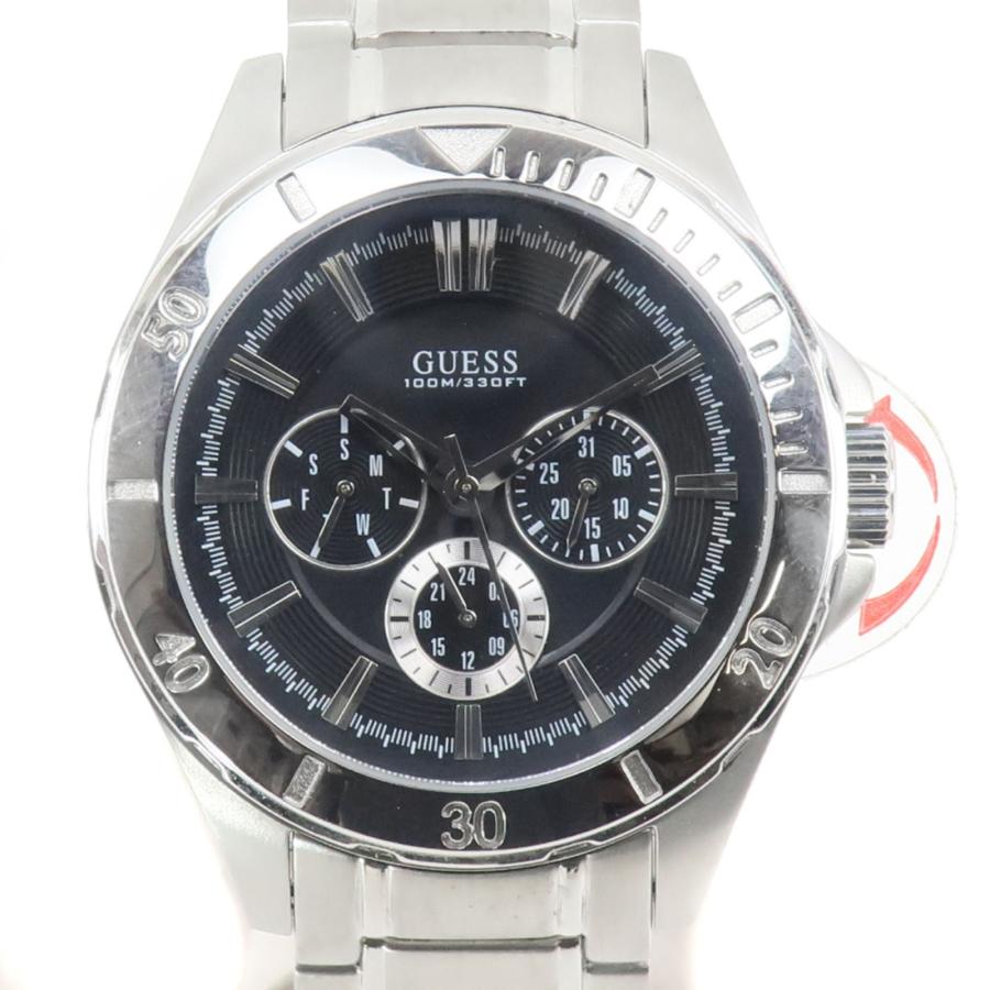 GUESS◇クォーツ腕時計/アナログ/ステンレス/BLK/SLV 【公式通販】