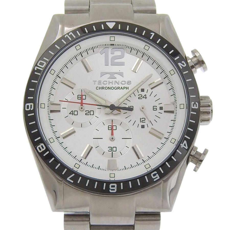 TECHNOS テクノス T-1019 腕時計 SS クオーツ クロノグラフ メンズ