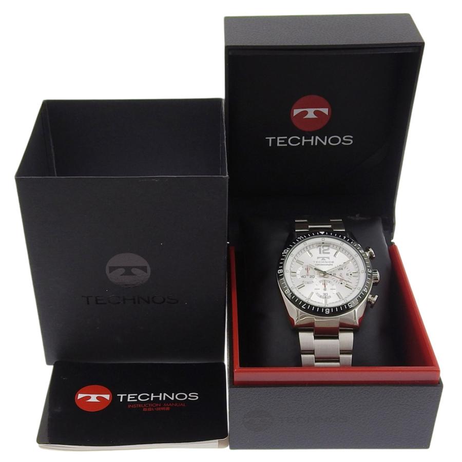 TECHNOS テクノス T-1019 腕時計 SS クオーツ クロノグラフ メンズ