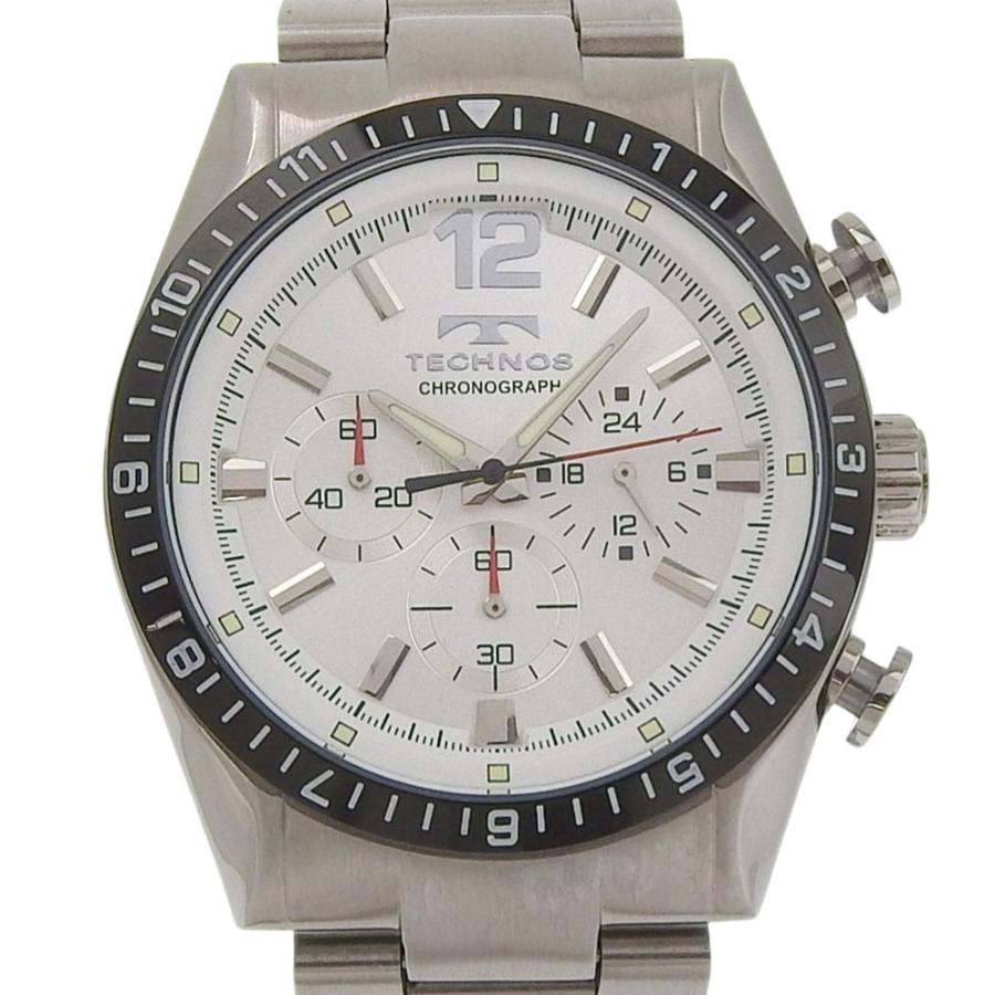 TECHNOS テクノス T-1019 腕時計 SS シルバー クオーツ クロノグラフ