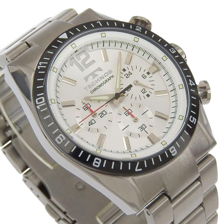TECHNOS テクノス T-1019 腕時計 SS シルバー クオーツ クロノグラフ