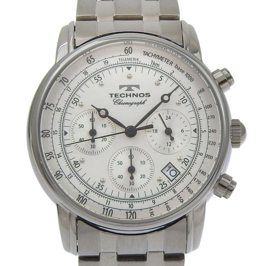 TECHNOS テクノス T4222 腕時計 スターリングシルバー クオーツ クロノ 