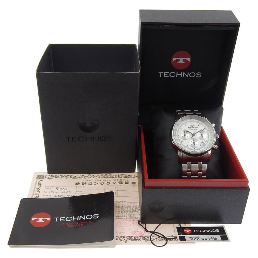 TECHNOS テクノス T4222 腕時計 スターリングシルバー クオーツ クロノ 