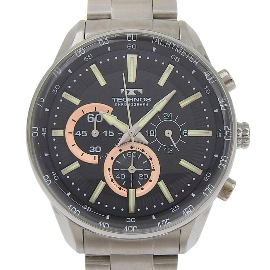 TECHNOS テクノス T4380 腕時計 SS クオーツ クロノグラフ メンズ 