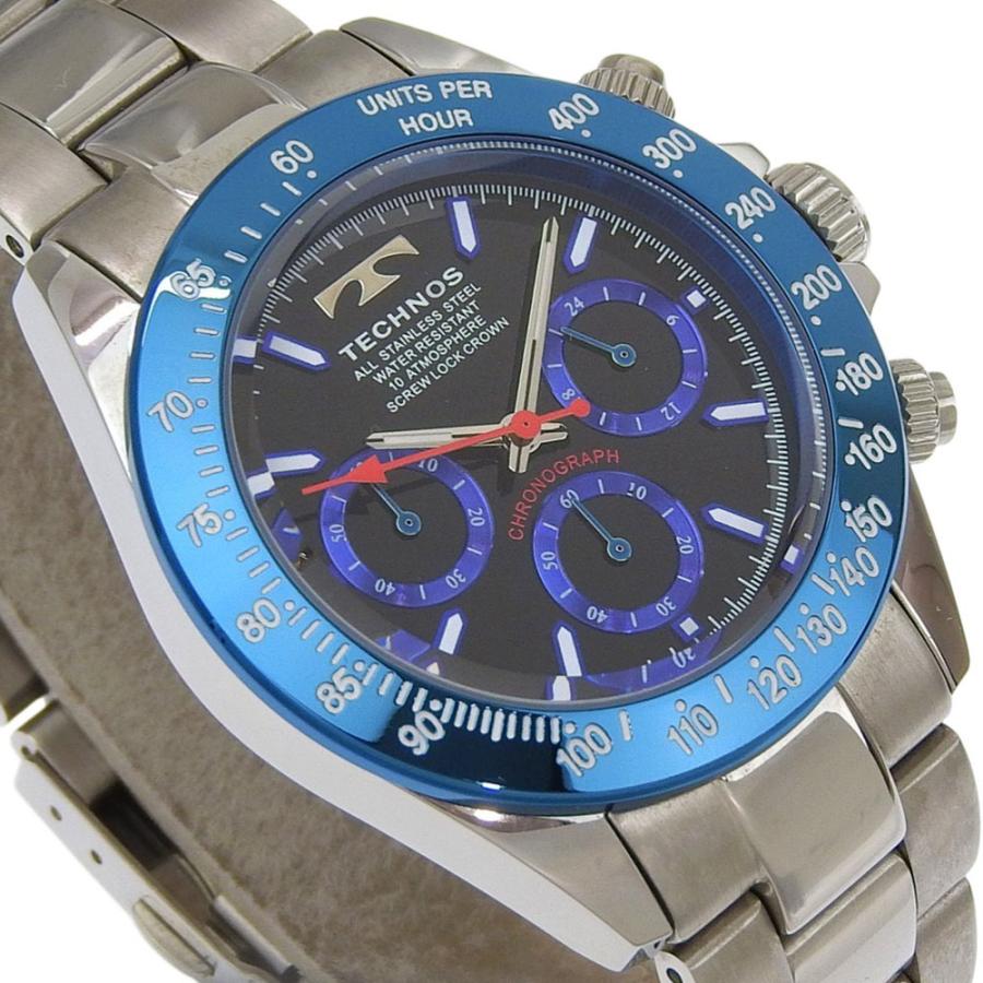 TECHNOS テクノス TSM401 腕時計 SS クオーツ クロノグラフ メンズ
