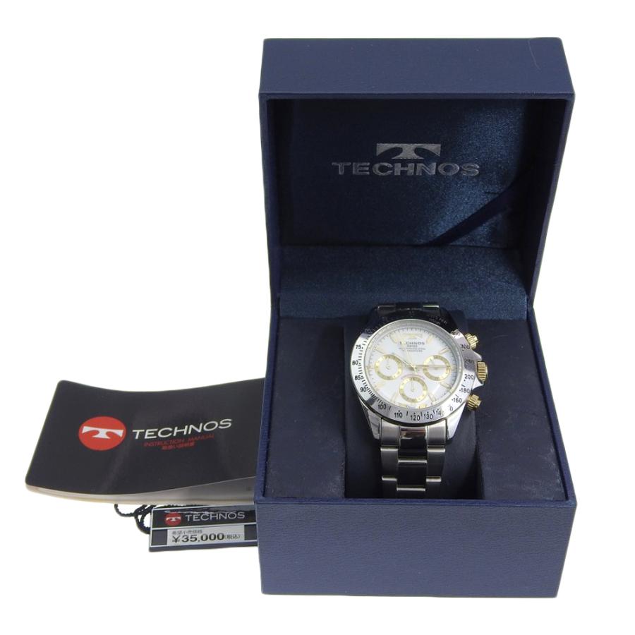 TECHNOS テクノス 10気圧防水 TGM615 腕時計 シルバー×ゴールド