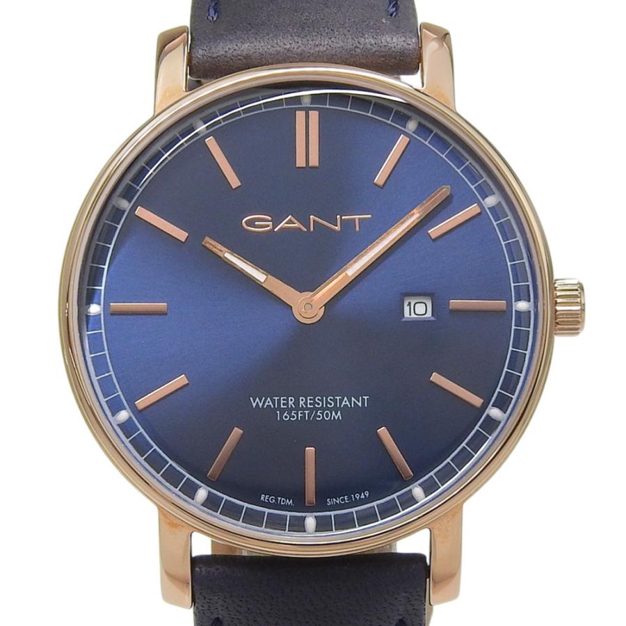 【GANT】ガント GT006007 ステンレススチール×レザー ゴールド クオーツ アナログ表示 メンズ ネイビー文字盤 腕時計 GANT】ガント GT006007 腕時計 ゴールド クオーツ アナログ表示 メンズ