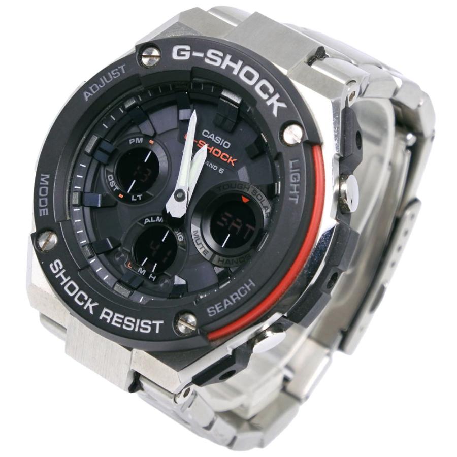 【美品】G-SHOCK/電波ソーラー/GST-W100D-1A4JF CASIO（カシオ） G-SHOCK Gスチール GST-W100D-1A4JF 腕時計 SS