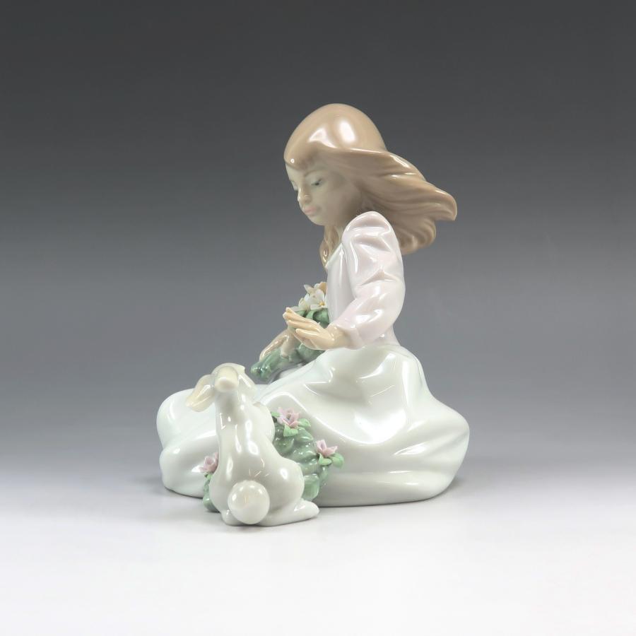 高質で安価 置物 6931 うさぎと仲良し リヤドロ LLADRO インテリア