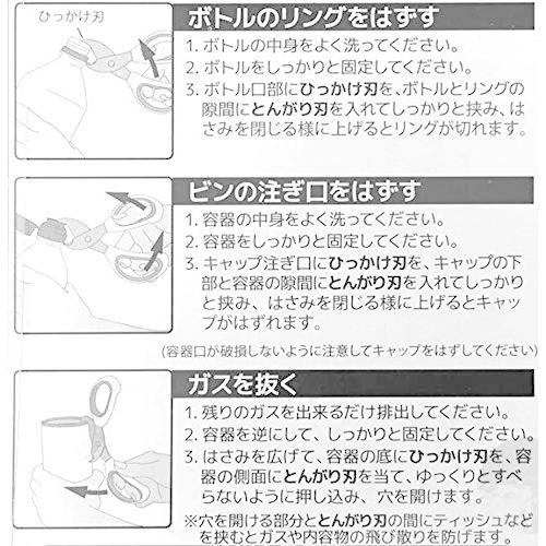 分別はさみ No.2 / 1個　 ペットボトル リングはずし・注ぎ口はずし、ガス抜き用 特殊形状はさみ(メール便・送料無料)ポケット｜crowncord2｜04