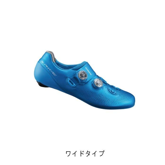 SHIMANO (シマノ) RC9 ブルー ワイドタイプ サイズ40(25.2cm) ビンディングシューズ