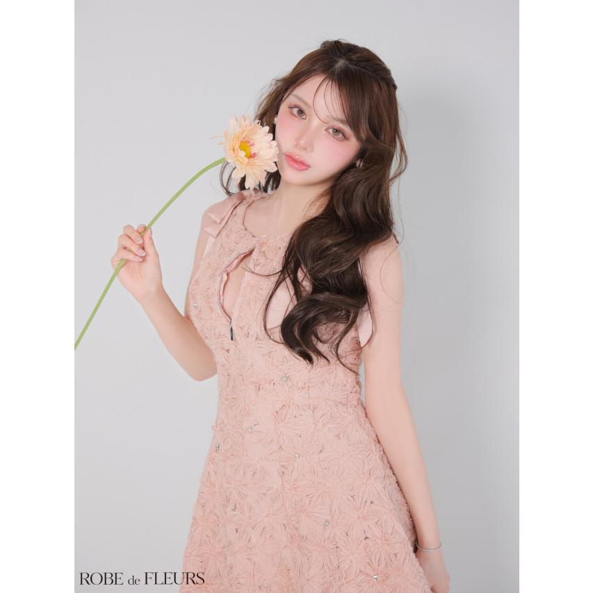 【ROBE de FLEURS/ローブドフルール】フラッフィーフラワービジューミニキャバドレス (fm4360) | 