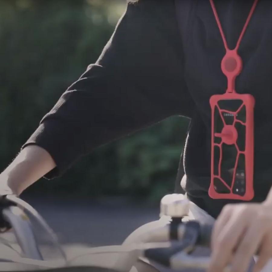 スマホショルダーになるネックストラップ付きスマホホルダー Bubble Tie 2 フィンガーリング付きケース BoneCollection ボーン バブルタイ2 |  | 17