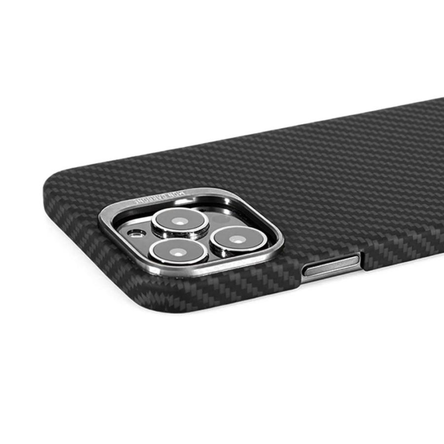 MON CARBONE カーボンファイバー iPhone 17 Pro用ケース カーボンファイバー ケース iPhone 13 / Pro mini Max バリ