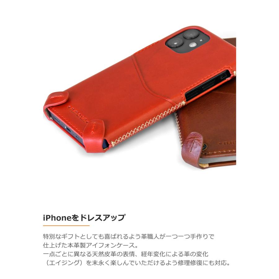 iPhone 12 mini クラシック レザー 手縫いステッチが美しい