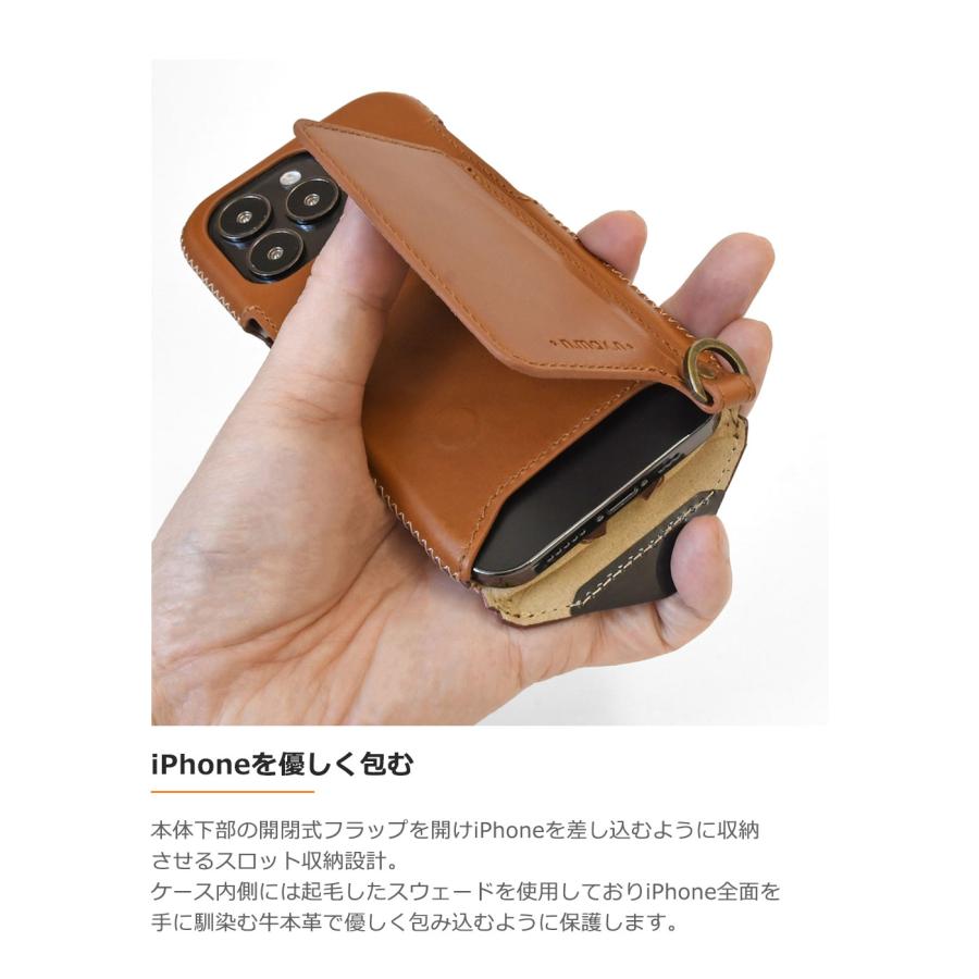 iPhone 13 / 14 Pro 手縫いステッチが美しい フルカバー レザー iPhone 13 / 14 Pro 手縫いステッチが美しい フルカバー レザー
