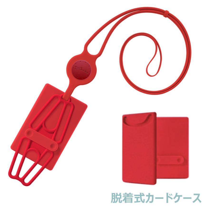 可愛いシリコン製スマホショルダー カードケース付き  Lanyard Phone Tie 2 BoneCollection ボーン ランヤード フォン タイ |  | 06