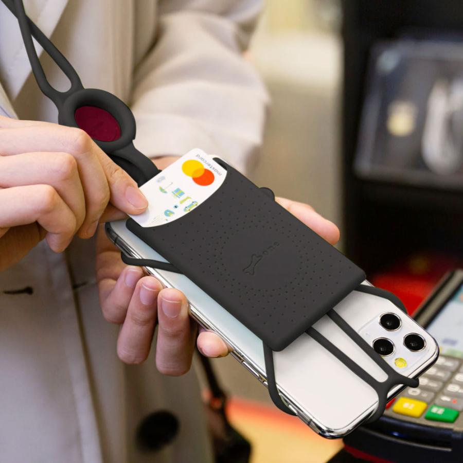 可愛いシリコン製スマホショルダー カードケース付き  Lanyard Phone Tie 2 BoneCollection ボーン ランヤード フォン タイ |  | 08