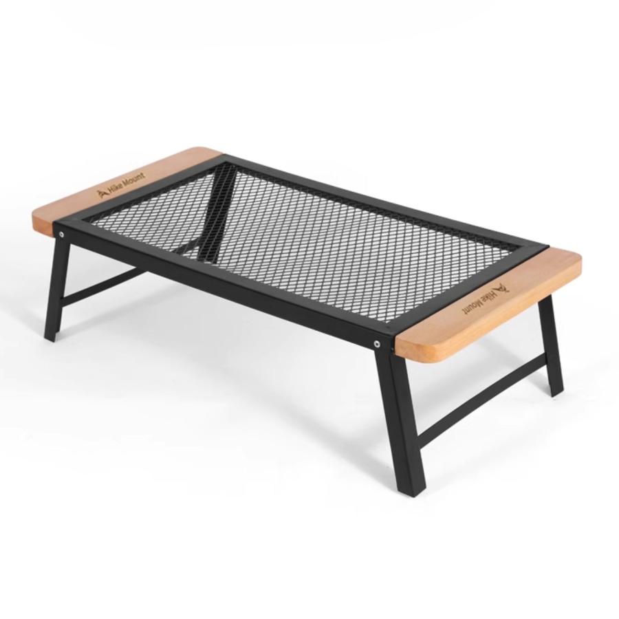 メッシュテーブル ローテーブル キャンプ アウトドア ウッド 木製 BBQ