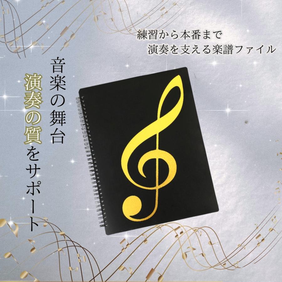 楽譜ファイル 書き込み 2面 台紙 譜面 20枚/40ページ 吹奏楽 ピアノ