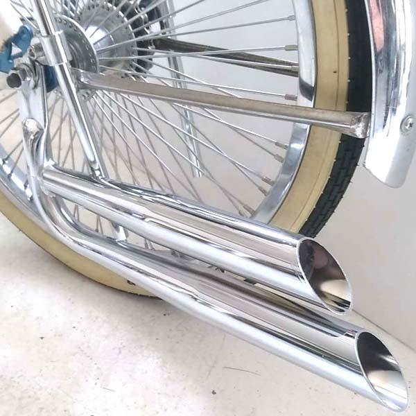 ダブルスラッシュカット マフラー クローム CRUES LOWRIDER クルーズ