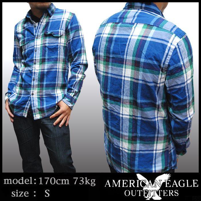 セール アメリカンイーグル メンズ 長袖 ボタンシャツ チェックシャツ ブルー ネイビー American Eagle トップス シャツ インポート Ae Shirt05 セレクトショップ クルーズ世田谷 通販 Yahoo ショッピング