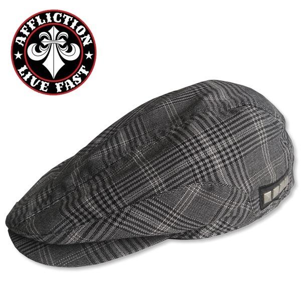 Affliction アフリクション ハンチング チェック スタッズ MARY JANE キャップ 帽子 LA発 海外セレブ 多数着用 プレミアム ブランド