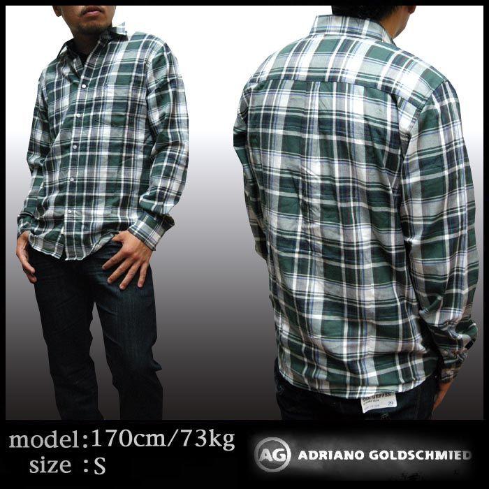 AG/Adriano Goldschmied AG Jeans メンズ 長袖 コットン チェック 