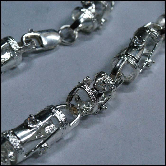 セール】 BLING HIPHOP JEWELRY ジルコニア 入り シルバー 925 プレー