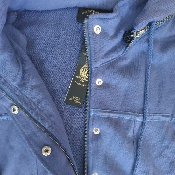 クリスチャンオードジェー レディース FITTED HOODIE COASTED BLUE ジップ パーカー ブルー フーディー Christian Audigier CHRISTIAN AUDIGIER クリスチャンオードジェー レディース