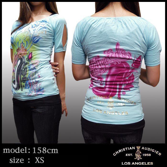 【40%OFF】 クリスチャンオードジェー レディース Tシャツ Christian Audigier ハイブランド セレブ ファッション エドハーディー Ed Hardy スタイル セール