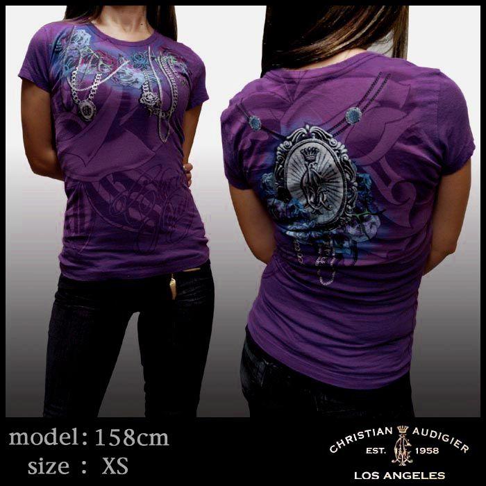 【50%OFF】 クリスチャンオードジェー レディース Tシャツ Christian Audigier CAM ハイブランド セレブ ファッション エドハーディー Ed Hardy スタイル セール