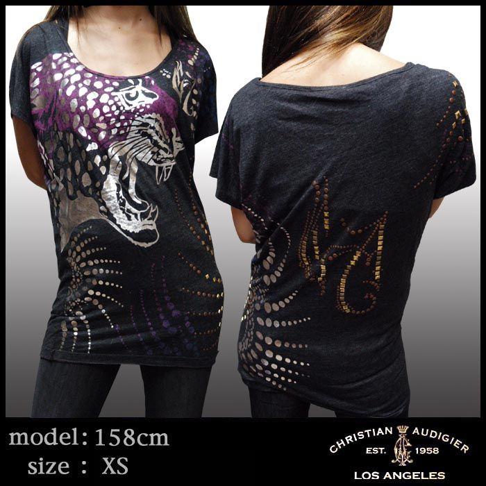 【65%OFF】 クリスチャンオードジェー レディース Tシャツ Christian Audigier SUB ハイブランド セレブ ファッション エドハーディー Ed Hardy スタイル セール