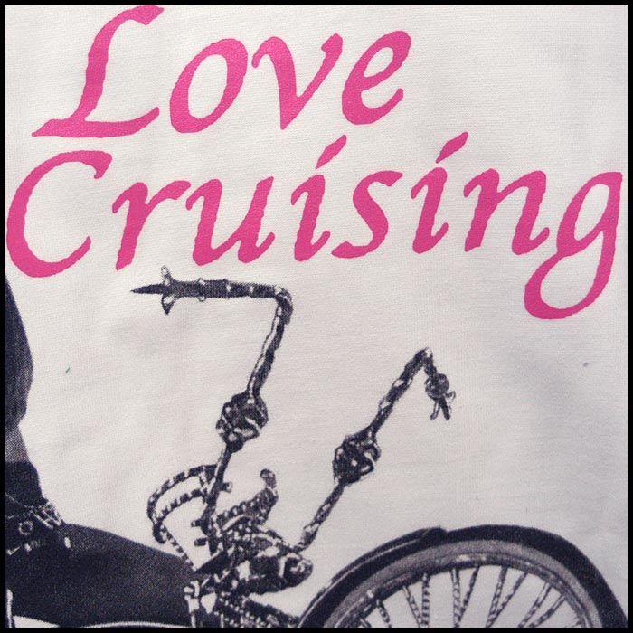 CRUES Love Cruising 長袖 パーカー ホワイト ジップパーカー ローチャリ ローライダー ストリート ファッション