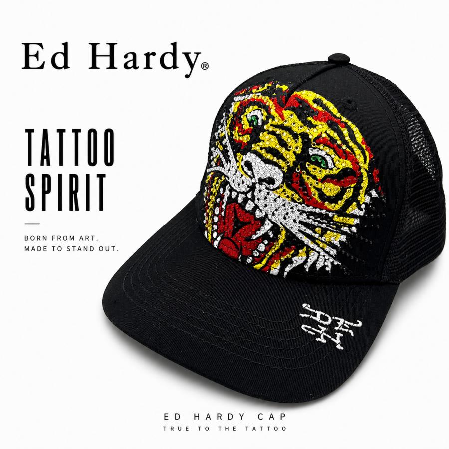 Ed Hardy チェック柄トラ刺繍キャップ Ed Hardy（エド・ハーディー） アメリカ直輸入 新作 キャップ