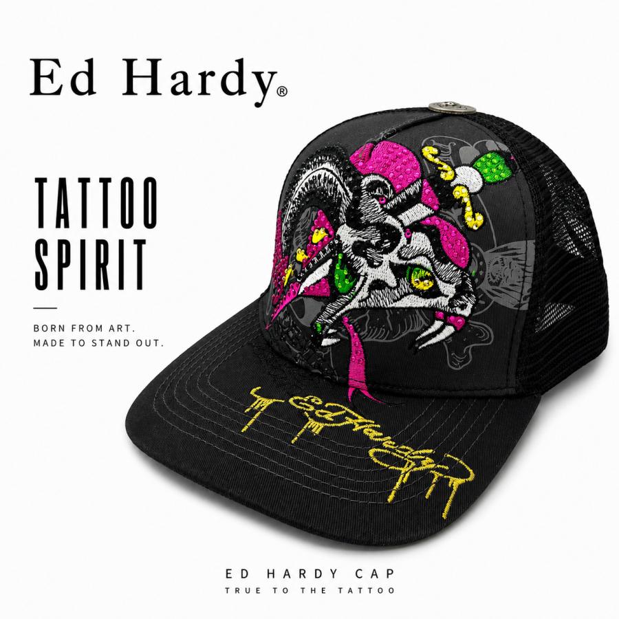 P*O様 Ed Hardy エドハーディー キャップ ヘビ柄 ハンチング Ed Hardy（エド・ハーディー） アメリカ直輸入 新作 メッシュキャップ