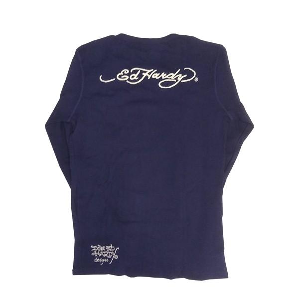 Ed Hardy（エド・ハーディー） メンズ ラインストーン サーマル ロンT