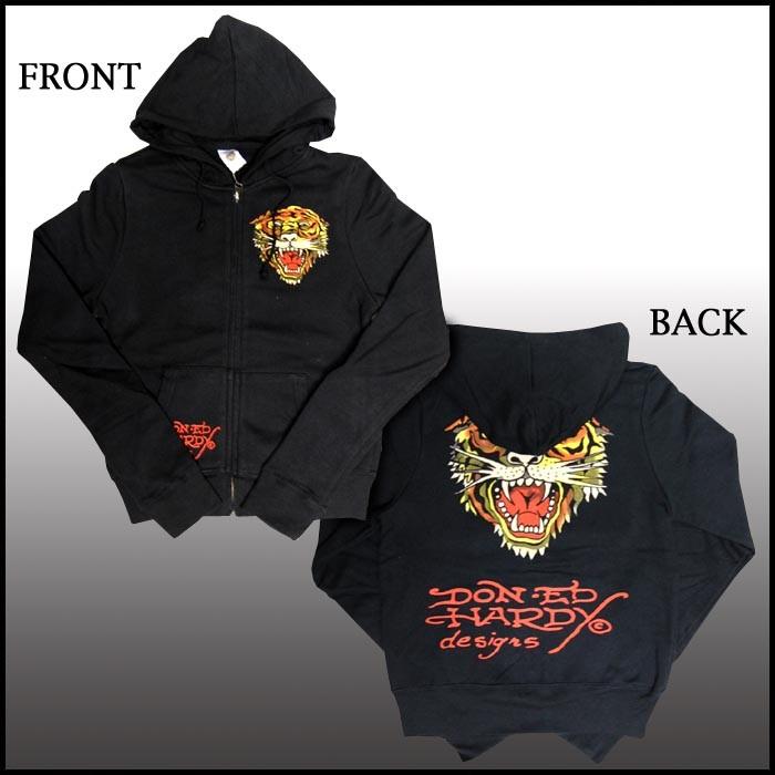 エドハーディー レディース パーカー  Ed Hardy タイガー ブラック エド・ハーディー 正規品 LAセレブ 着用 サファリ ファッション 雑誌 掲載 ブランド Ed Hardy エドハーディー レディース パーカー タイガー