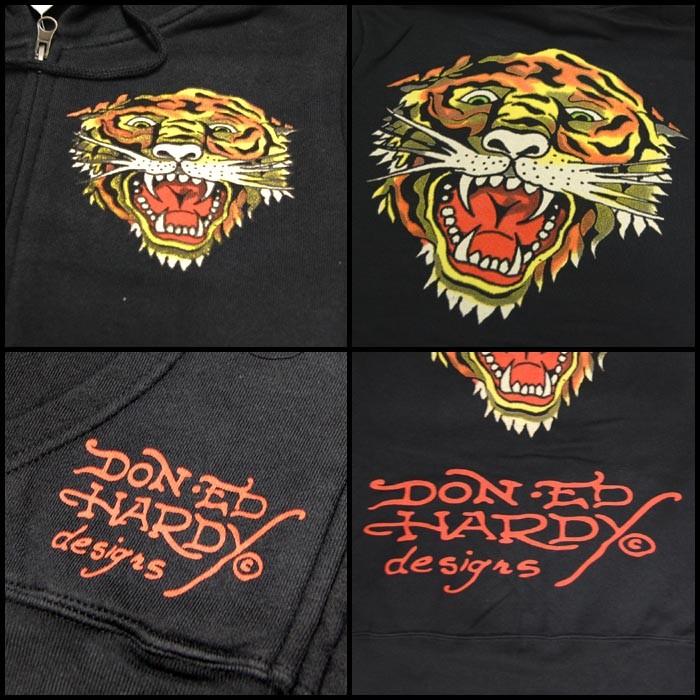 エドハーディー レディース パーカー  Ed Hardy タイガー ブラック エド・ハーディー 正規品 LAセレブ 着用 サファリ ファッション 雑誌 掲載 ブランド Ed Hardy エドハーディー レディース パーカー タイガー