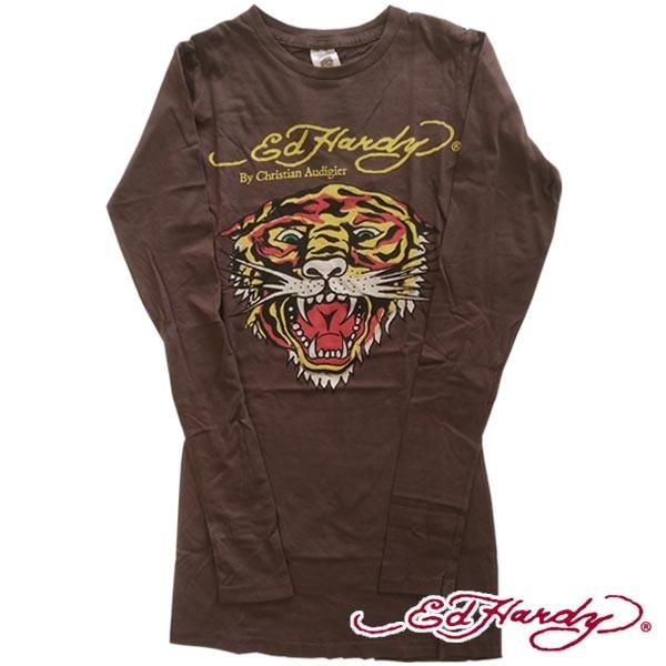 全ての Tシャツ チュニック レディース エドハーディー セール 0種類の品揃え ブランド 長袖 Tシャツ チュニック レディース エドハーディー 長袖 エド ハーディー ブラウン タイガー Tiget Hardy Ed ロンt ワンピース チュニック