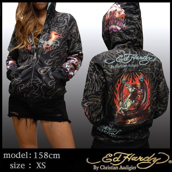 【25%OFF】 エドハーディー レディース パーカー 【200種類の品揃え】 Ed Hardy スペシャリティー セレブ ファッション カジュアル スタイル セール｜crs