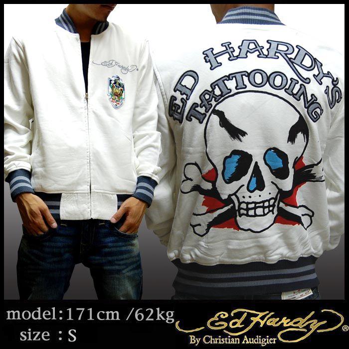 【28%OFF】 エドハーディー ジャケット メンズ 【200種類の品揃え】 Ed Hardy FIERCE PANTHER ホワイト セレブ ファッション ブランド スタイル パーカー セール