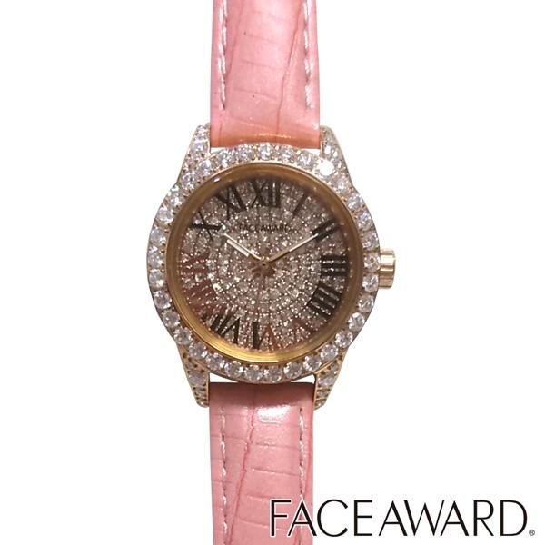 フェイスアワード レディース 腕時計 ローズゴールド FACEAWARD 時計 GRACE P 25mm スワロフスキー RG/WH/LP クリスタル 高級 ブランド 女性腕時計 ローズゴールド レディース