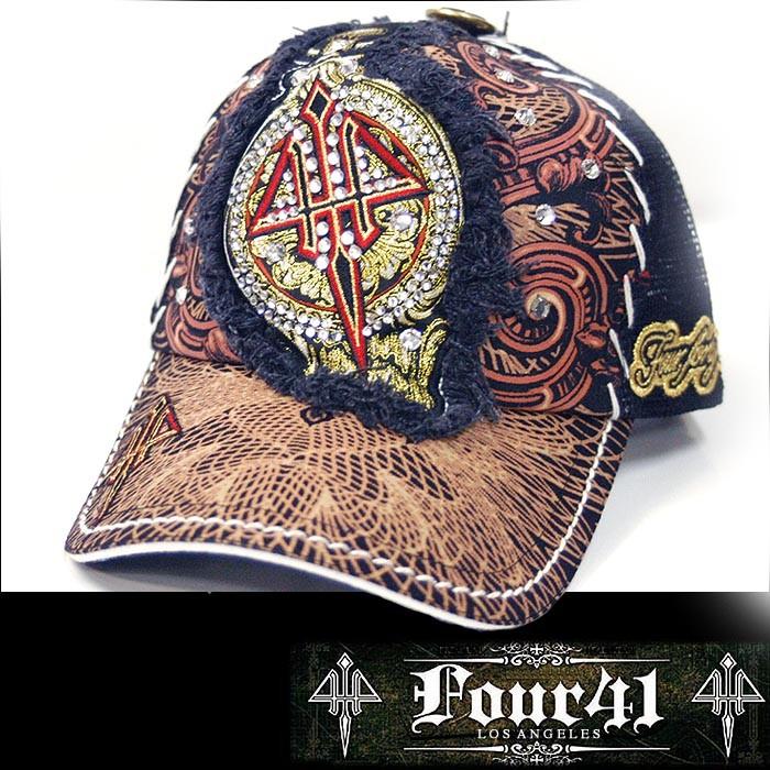 Four41 Los Angeles フォーフォーティーワン スワロフスキー キャップ