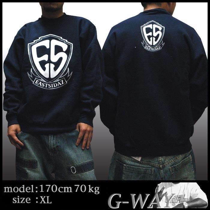 G-way メンズ EAST SIDAZ 刺繍 スエット ネイビー WEST WEAR GFL G-way メンズ EAST SIDAZ 刺繍 スエット ネイビー WEST WEAR GFL