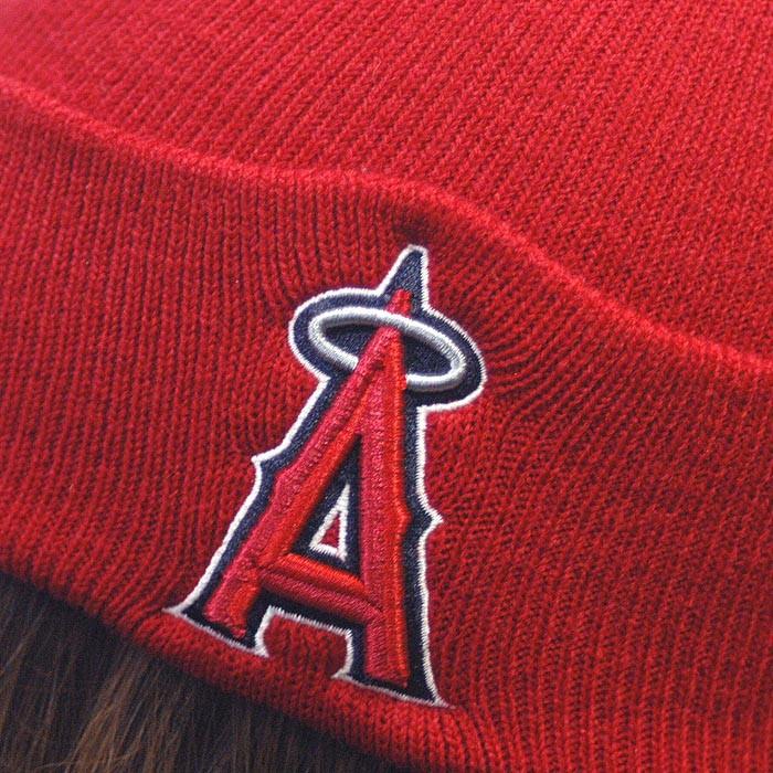 ニットキャップ ロサンゼルス エンゼルス ロゴ レッド MLB メジャーリーグ ANGELS ビーニー メンズ レディース ニット キャップ