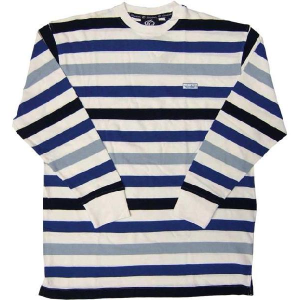 30%OFF】 KNOCKOUT 長袖シャツ ホワイト ブルー ボーダー ロンT 