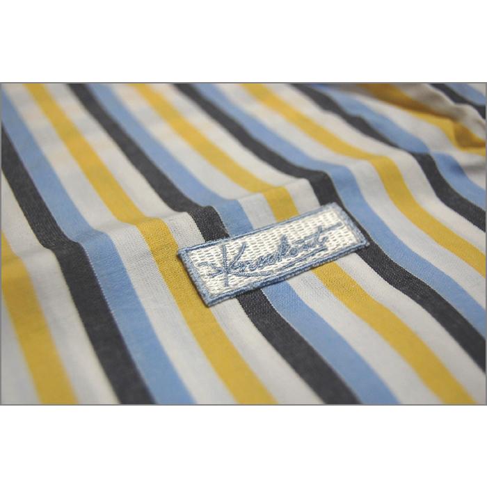30%OFF】 KNOCKOUT ストライプシャツ 半袖 メンズ シャツ ライトブルー