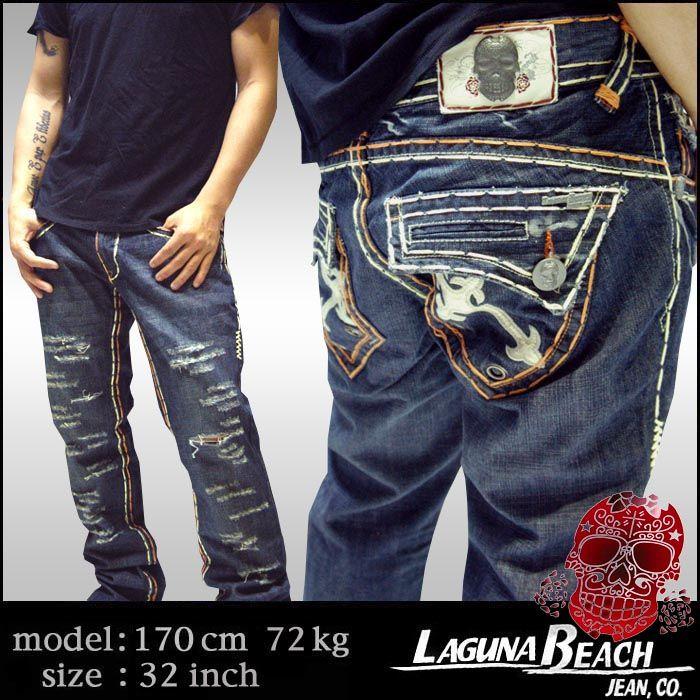 【SALE/国内発送】True Religion ステッチ ストレート ジーンズ トゥルーレリジョンステッチデニム