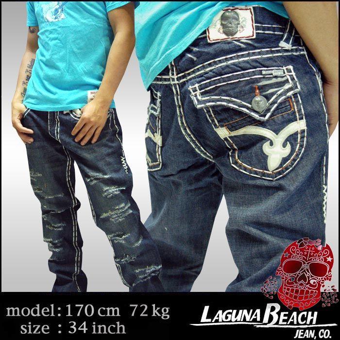 60%OFF】 LAGUNA BEACH メンズ デニム ALISO Beach ホワイト ステッチ